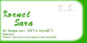 kornel sara business card